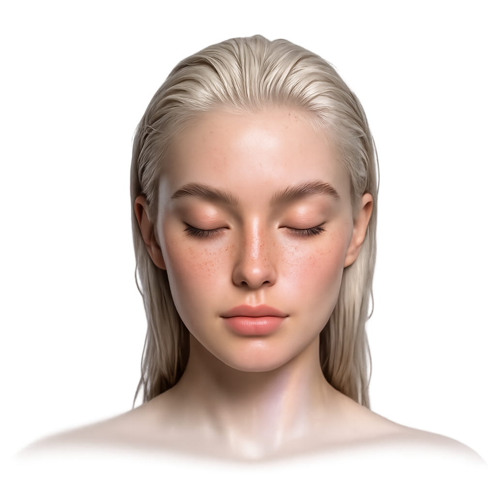 Client receiving an AI-assisted skin analysis